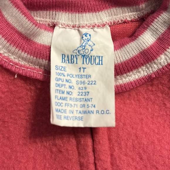 Baby Touch pink fleece like one piece size 1T - Picture 2 of 7